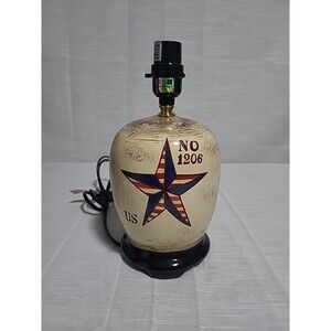Ginger Jar Lamp Table/Nightstand Patriotic American Flag Star Tested-Working